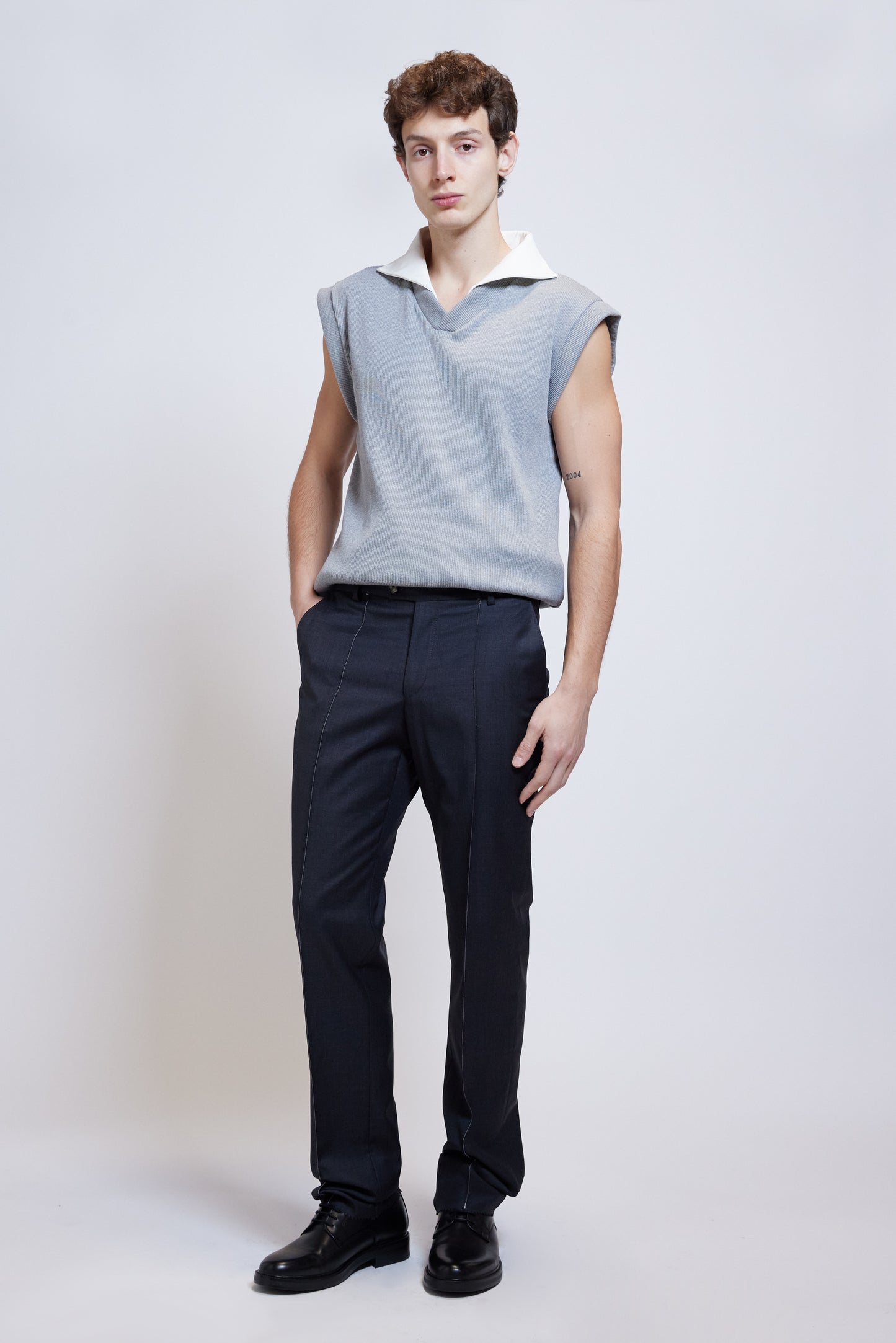 The Lucent Contrast-Collar Vest