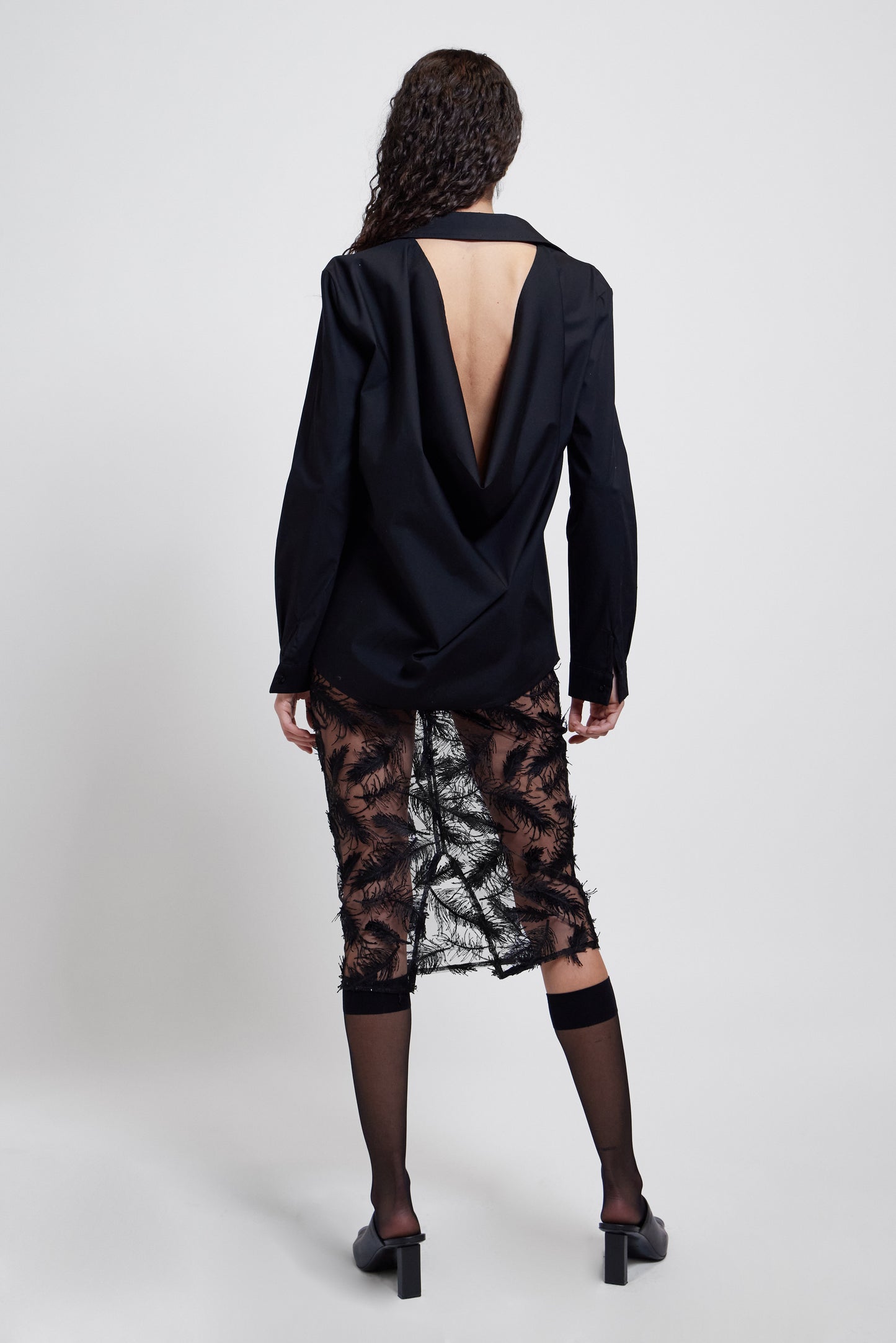 The Raven Sheer Embroidered Skirt