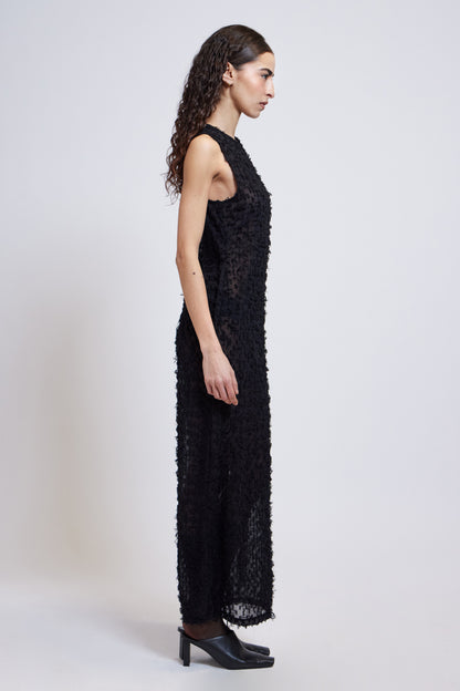 The Midnight Textured Sheer Dress