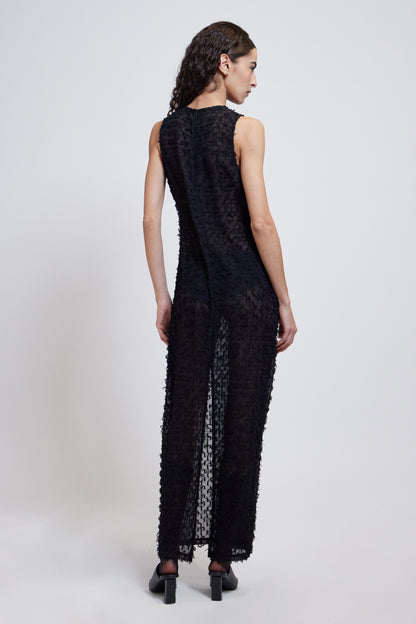 The Midnight Textured Sheer Dress