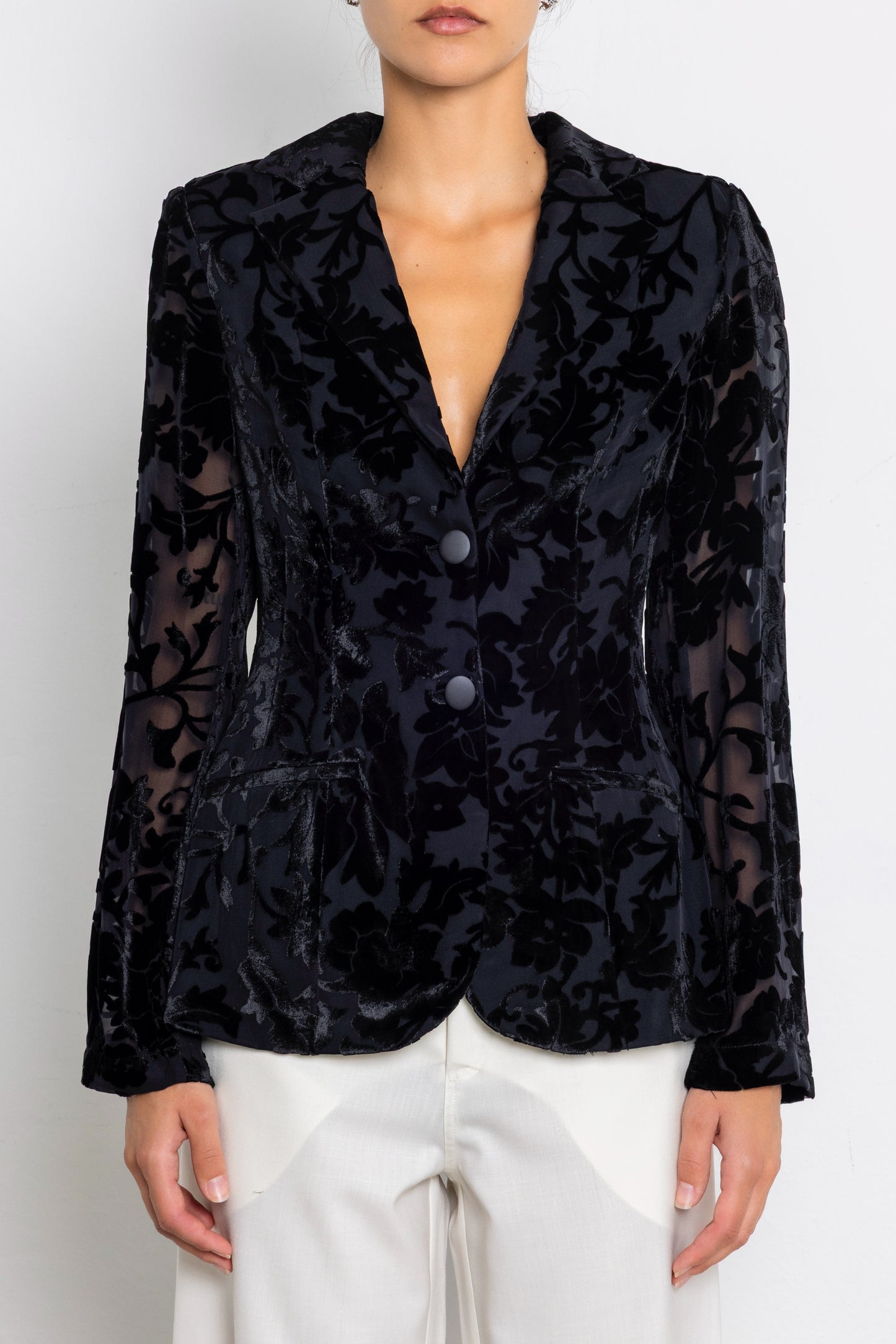 Velvet Printed Blazer