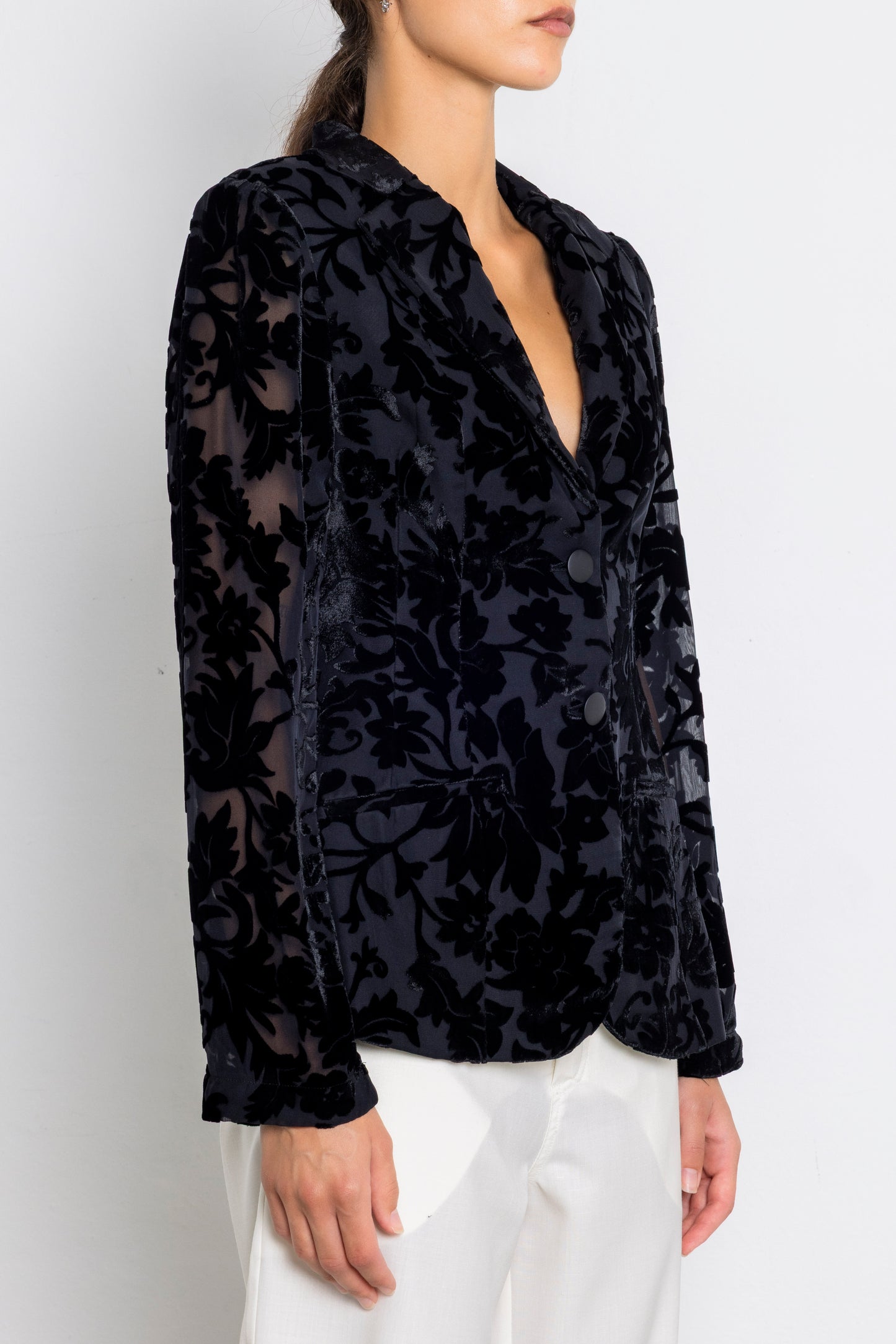 Velvet Printed Blazer