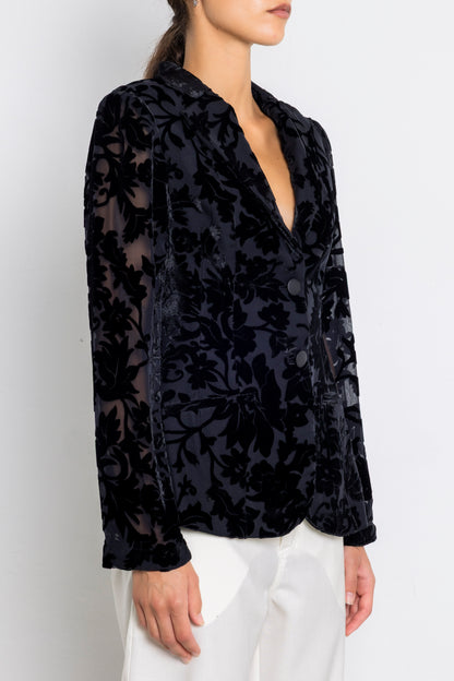Velvet Printed Blazer