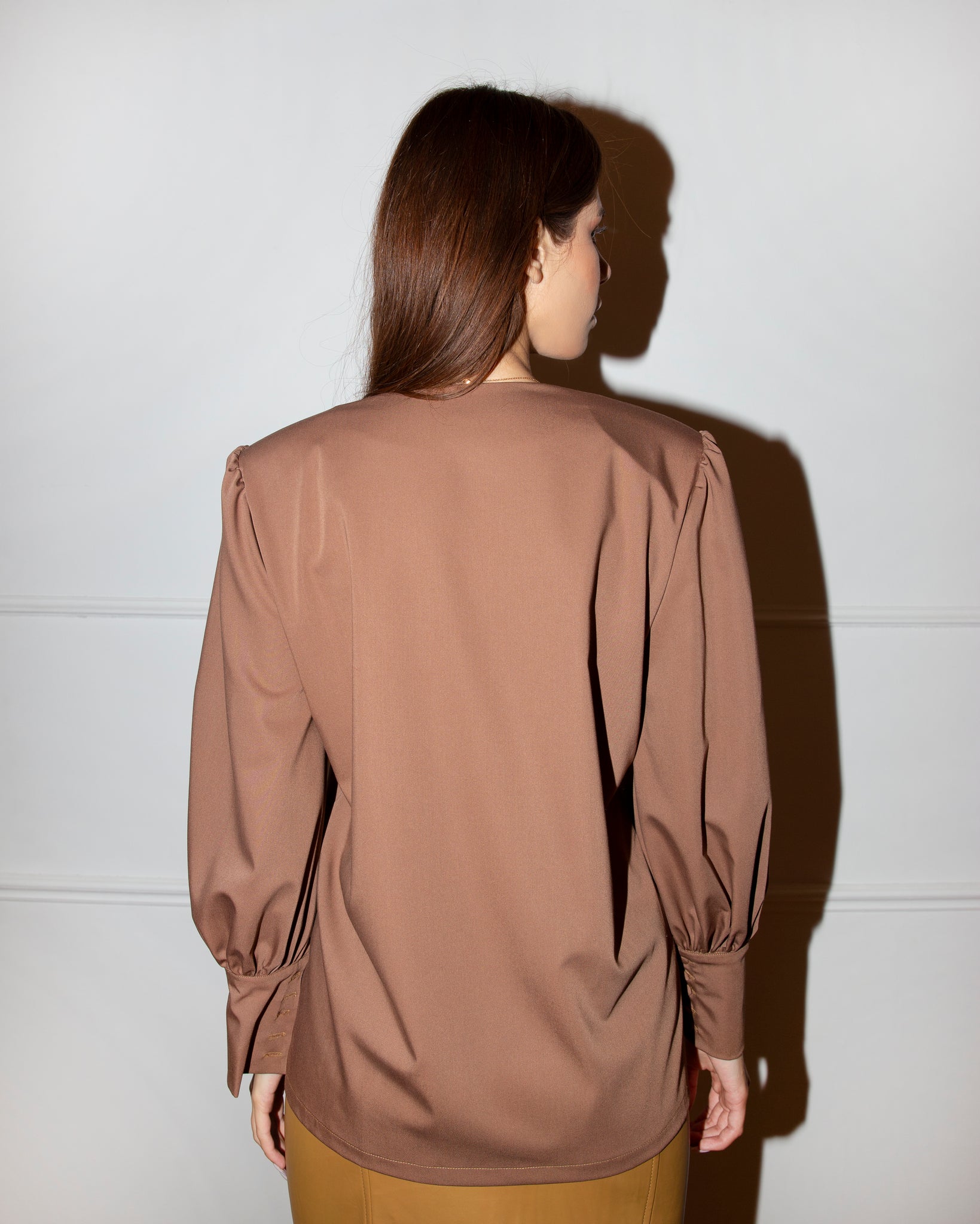 Caramel Brown Collar Shirt - HYDESTUDIO