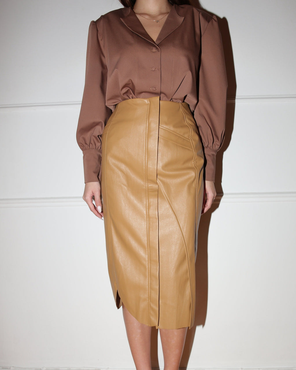 Caramel Brown Collar Shirt - HYDESTUDIO